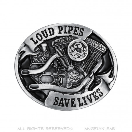 BC0008 BOBIJOO Gioielli Fibbia della Cintura Loud Pipes Save Lives