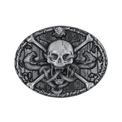 BC0011 BOBIJOO Jewelry Belt buckle Skull Crossbones Death's Head Snake
