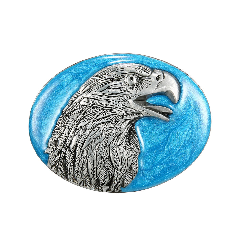 BC0015 BOBIJOO Jewelry Belt buckle Eagle Head of a light-Blue Background