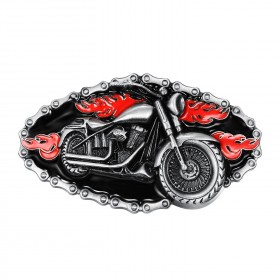 Fibbia per cintura per bici da moto Catena rossa fuoco bobijoo