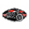 Motorcycle Bike Belt Buckle Fire Red Chain bobijoo