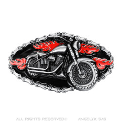 BC0016 BOBIJOO Jewelry Hebilla del cinturón de la Motocicleta de la Bici de la Cadena, Fuego Rojo