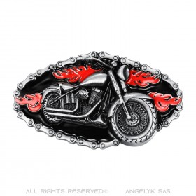 Motorcycle Bike Belt Buckle Fire Red Chain bobijoo