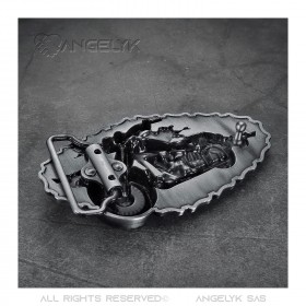 Motorcycle Bike Belt Buckle Fire Red Chain bobijoo