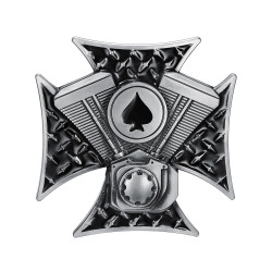 BC0018 BOBIJOO Gioielli Fibbia della Cintura Croce Templare Asso di Picche Motore bicilindrico a V