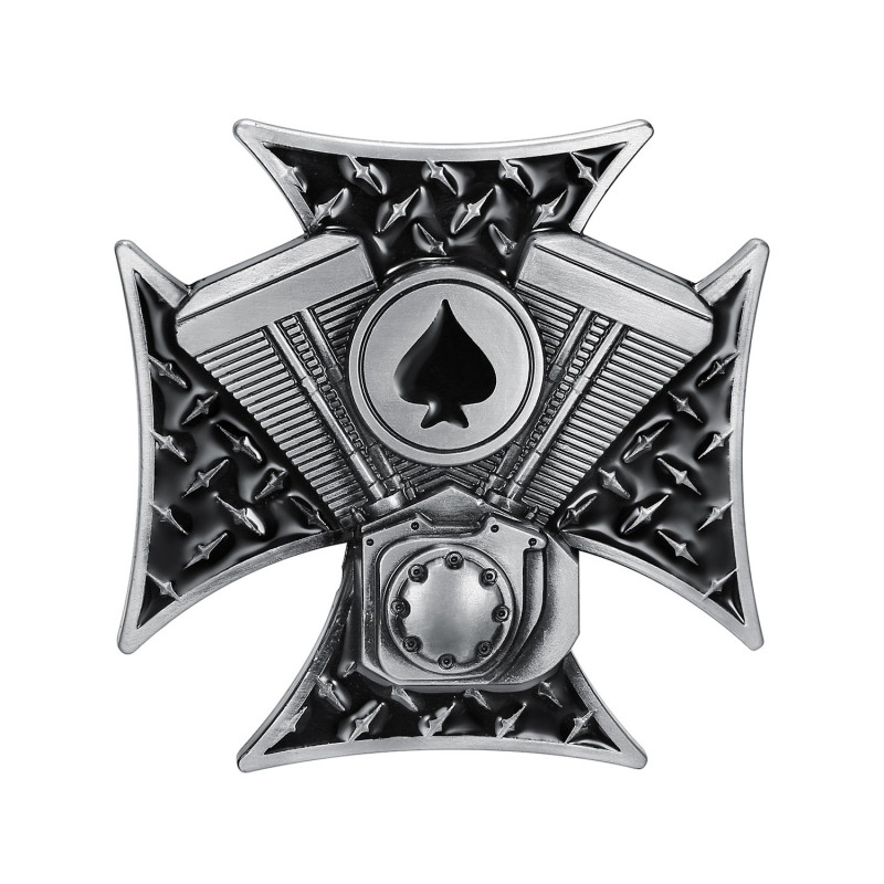 Templar Cross Belt Buckle Ace of Spades Engine V Twin bobijoo