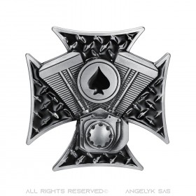 Templar Cross Belt Buckle Ace of Spades Engine V Twin bobijoo