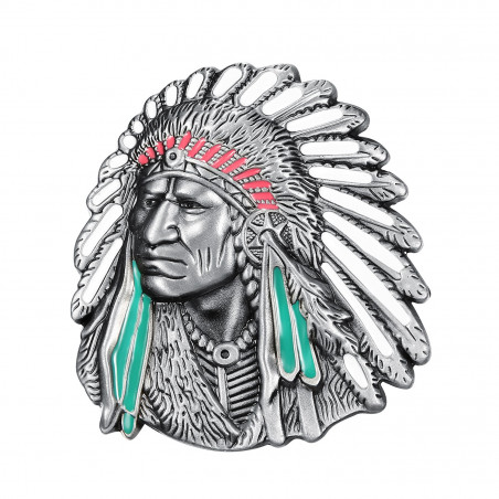 BC0022 BOBIJOO Jewelry Belt loops Bust of Indian Geronimo