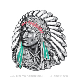 BC0022 BOBIJOO Jewelry Belt loops Bust of Indian Geronimo
