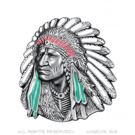 BC0022 BOBIJOO Gioielli Fibbia della Cintura Busto di Indiano Geronimo