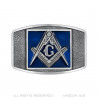 Blue Enamel Freemason Belt Buckle bobijoo