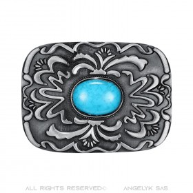 Turquoise Belt Buckle USA Biker bobijoo