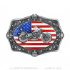 Motorcycle Belt Buckle USA Flag Skull Biker bobijoo