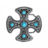 Cross Pattée Turquoise Belt Buckle bobijoo