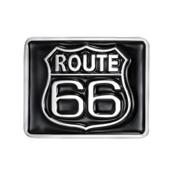 BC0032 BOBIJOO Gioielli Fibbia della Cintura Quadrato Route 66 e-Mail Nera