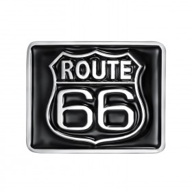 Boucle de Ceinture Carrée Route 66 Email Noir bobijoo