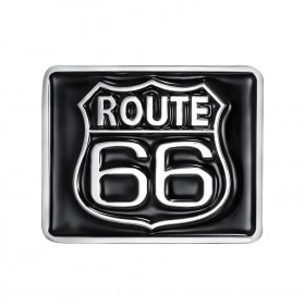 Fibbia per cintura quadrata Route 66 bobijoo in smalto nero