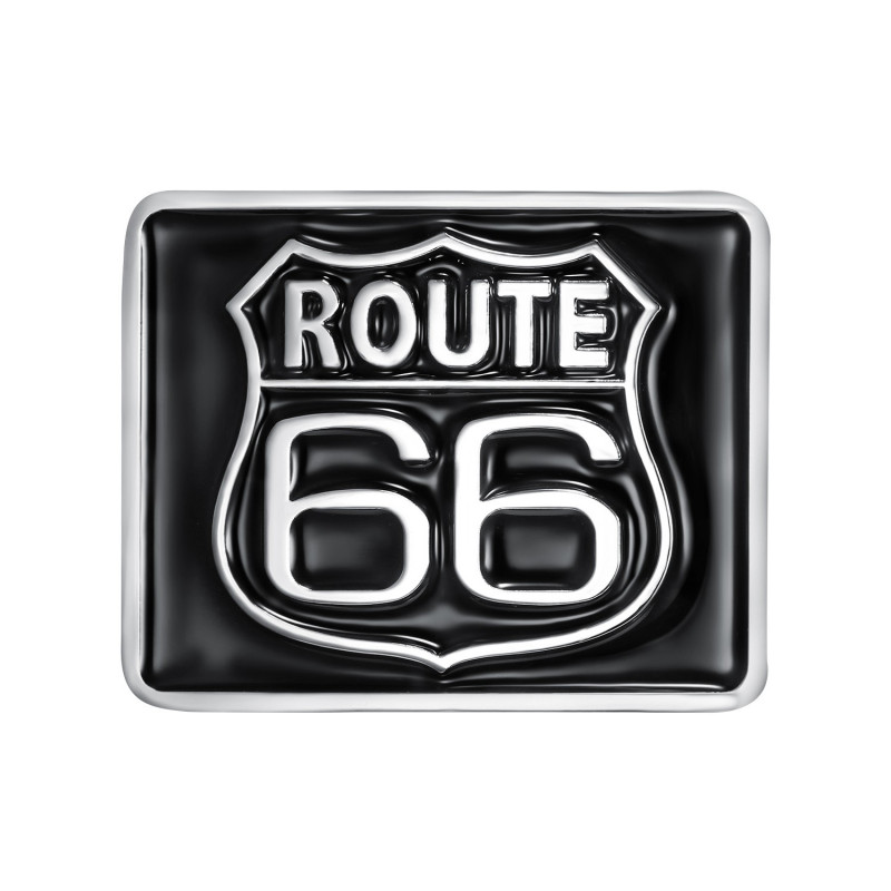 Route 66 Square Belt Buckle Black Enamel bobijoo