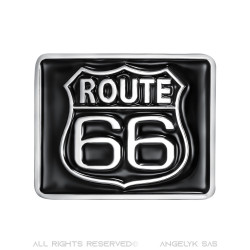 BC0032 BOBIJOO Gioielli Fibbia della Cintura Quadrato Route 66 e-Mail Nera