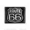 Boucle de Ceinture Carrée Route 66 Email Noir bobijoo