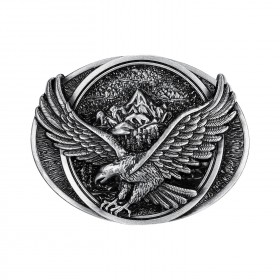 Belt Buckle Eagle Mountain Road USA Silver bobijoo