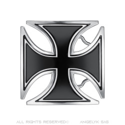 BC0040 BOBIJOO Jewelry Gürtelschnalle Schwarze Kreuz Templer Biker