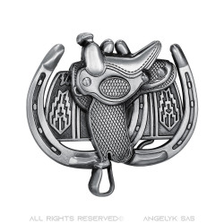 BC0044 BOBIJOO Jewelry Gürtelschnalle Sattel, Pferd, Western