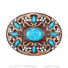 Turquoises Bronze Oval Belt Buckle bobijoo