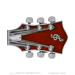 BC0049 BOBIJOO Jewelry Gürtelschnalle-Gitarre, Elektro-Rock, Rote