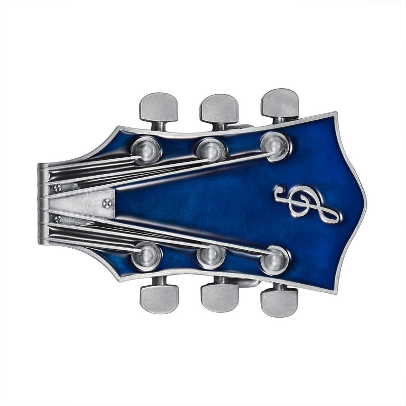 Belt Buckle Electric Rock Guitar Blue bobijoo