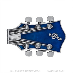 BC0048 BOBIJOO Jewelry Gürtelschnalle-Gitarre, Elektro-Rock-Blau