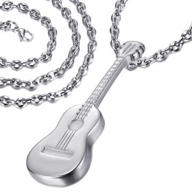 Pendentif Guitare Voyageur Gipsy Acier 316L + Chaîne Café bobijoo