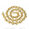 COH0021 BOBIJOO Jewelry Cadena de granos de café de acero y oro de alta calidad.