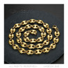 COH0021 BOBIJOO Jewelry Cadena de granos de café de acero y oro de alta calidad.