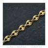 COH0021 BOBIJOO Jewelry Cadena de granos de café de acero y oro de alta calidad.