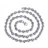 COH0022 BOBIJOO Jewelry High quality silver steel coffee bean chain