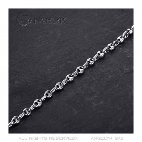 COH0022 BOBIJOO Jewelry High quality silver steel coffee bean chain