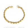 COH0023 BOBIJOO Jewelry Set Kette + Armband Kaffeebohne Stahl Gold