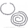 COH0024 BOBIJOO Jewelry Set Kette + Armband Kaffeebohne Stahl Silber