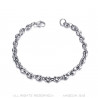 COH0024 BOBIJOO Jewelry Set Chain + Bracelet Coffee Bean Steel Silver