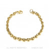 BR0277 BOBIJOO Jewelry Steel and Gold Coffee Bean Bracelet 21cm, 4 sizes to choose from