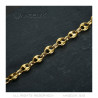Bracelet Grain de Café Acier et Or 21cm, 4 tailles au choix bobijoo