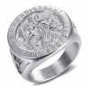 BA0379 BOBIJOO Jewelry Ring Siegelring Saint Christophe Stahl Geld