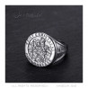 BA0379 BOBIJOO Jewelry Ring Siegelring Saint Christophe Stahl Geld