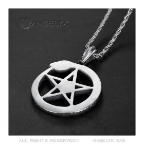 PE0279 BOBIJOO Jewelry Anhänger Ouroboros-Zyklus des lebens Pentagramm Edelstahl