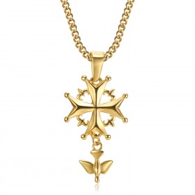 Pendentif Croix Huguenote Protestant Femme Enfant Or bobijoo