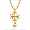 PEF0062 BOBIJOO Jewelry Anhänger Kreuz Huguenote Protestantische Frau, Kind Gold