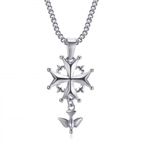 PEF0063 BOBIJOO Jewelry Anhänger Kreuz Huguenote Protestantische Frau und Kind