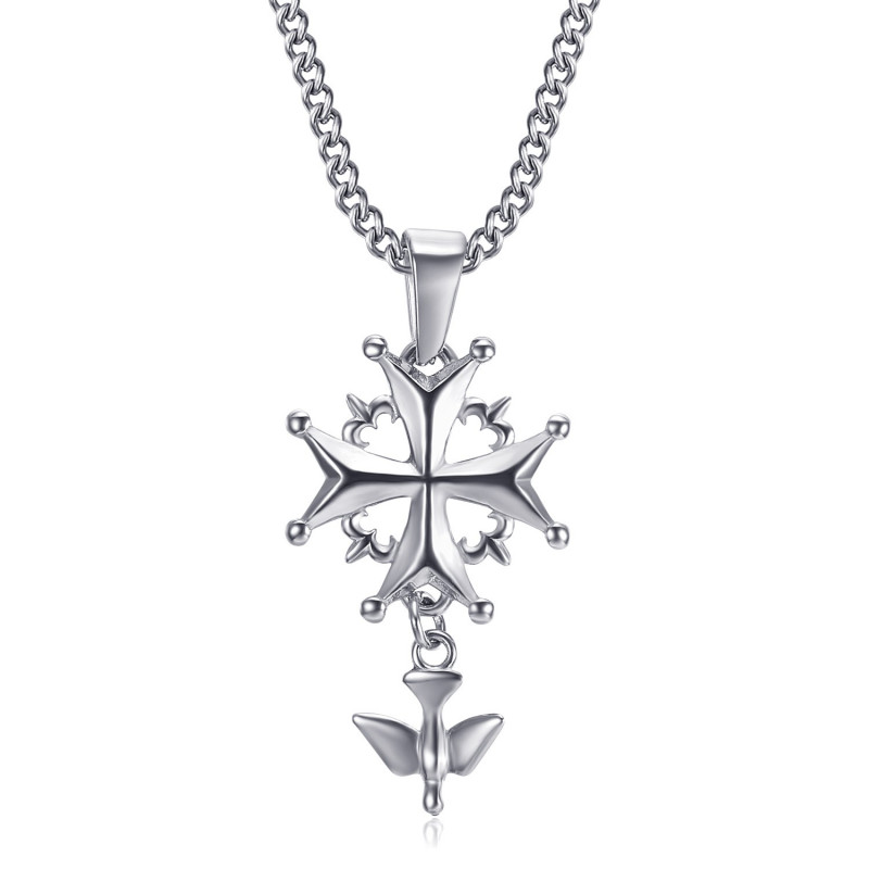 PEF0063 BOBIJOO Jewelry Cross Pendant Huguenot Protestant Woman Child