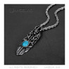 PE0291 BOBIJOO Jewelry Pendant Feather Skull Claw Biker Turquoise stainless Steel